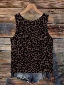 Freevana Plus Size Women's Leopard Print Casual Versatile Everyday Top - Multicolor - View 2