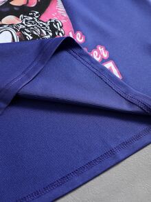 ROMWE MEN Street Life Men's Printed Rivet Loose Fit Tank Top - Navy Blue - View 5