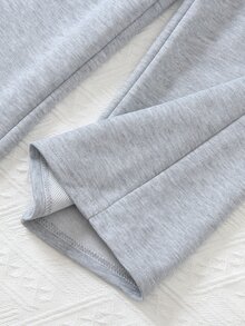 Elladie kids 女童韓系活力寬鬆灰色花卉衛衣 2合1蝴蝶結圖案兩件套 - 灰色 - 查看 8