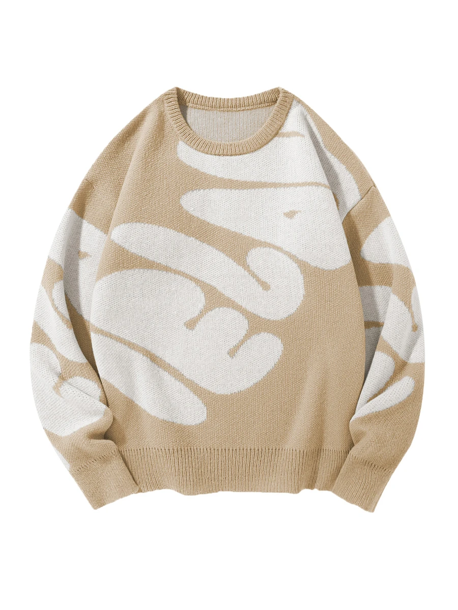 Chillumni Men's Autumn/Winter Casual Letter Pattern Sweater - Camel - View 1