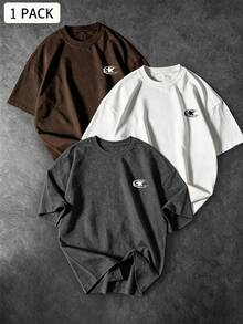 Sport MetroGents Men's Star Print Short Sleeve Sports T-Shirt - Dark Grey - View 1