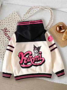HELLO KITTY AND FRIENDS | SHEIN 青少年女孩字母卡通圖案連帽休閒日常長袖運動衫 - 彩色 - 查看 2