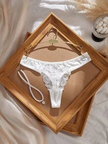 Myrelith Women's Lace Patchwork Thong - White - View 5