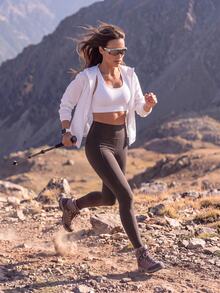 In My Nature Casual Minimalist Pocket High Waist Tight Fit Sports Leggings - Brown - View 5