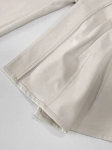 SHEIN PETITE Elegant, Minimalist White Blazer With A Small Stand Collar For Petite Women-Perfect For Work. - White - View 7