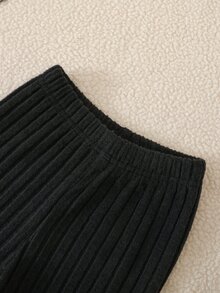 SHEIN Playful Pals 男嬰拼色圖案長袖衛衣與運動長褲休閒日常套裝 - 彩色 - 查看 4