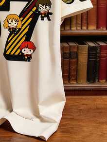 Manfinity HARRY POTTER X SHEIN 男士夏季休閒數位印花T恤 - 彩色 - 查看 6