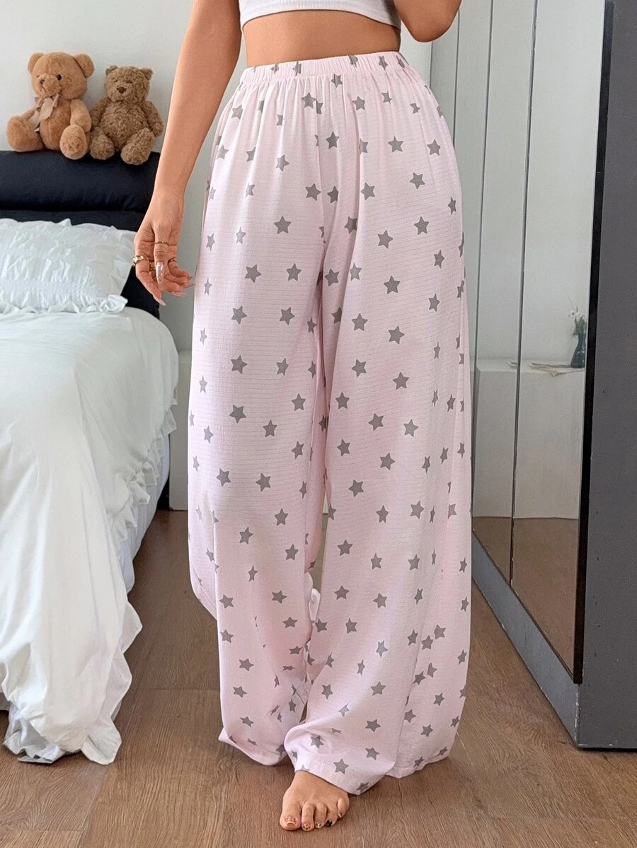 Napfluff Women's Star Print Pajama Pants - Baby Pink - View 1
