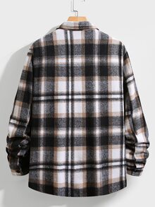 Manfinity Homme 男士格紋長袖單排扣休閒襯衫外套 - 彩色 - 查看 2