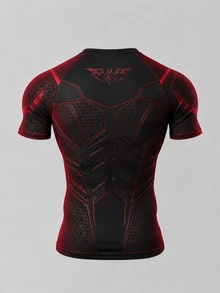GymBeat Men's Bat Print Raglan Short Sleeve Casual Fitness Sports T-Shirt - Multicolor - View 2