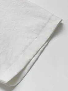 EMERY ROSE Atasan Wanita Polos Lengan Panjang Model Bahu Longgar Kasual Minimalis Elegan untuk Kantor/Brunch, Warna Putih Musim Gugur - Putih - View 4