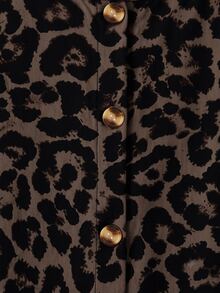 Freevana Plus Size Women's Leopard Print Casual Versatile Everyday Top - Multicolor - View 5