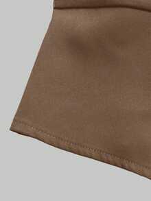 EMERY ROSE Women's Solid Color Single-Breasted Casual Blazer Vest - Khaki - View 3