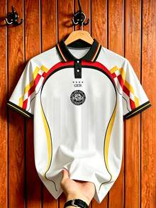 Gritte Field Men's Geometric Print Short Sleeve Sports T-Shirt - Multicolor - View 1