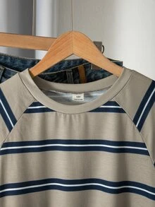SHEIN 1件女童休閒簡約校園通勤日常春秋上衣，秋季上衣，度假穿搭，舒適 - 灰色 - 查看 4