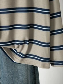 SHEIN 1件女童休閒簡約校園通勤日常春秋上衣，秋季上衣，度假穿搭，舒適 - 灰色 - 查看 3