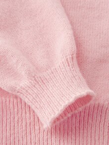 SHEIN 女童時尚休閒清新短版素色秋冬連帽針織開襟毛衣 - 粉色 - 查看 5
