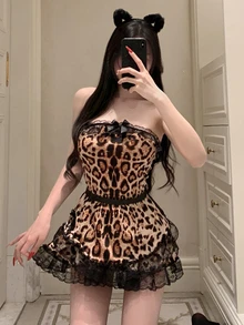 Dansine 2026 Sexy Lace Leopard Print Maid Costume Lingerie Set For Dating - Multicolor - View 6