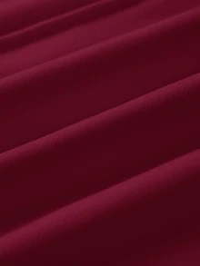 SHEIN BASICS 女款休閒純色針織立領長袖寬鬆外套，秋冬衣物 - 酒紅色 - 查看 13
