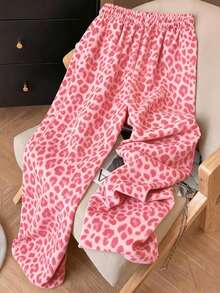 Resyla Vintage American Pink Leopard Print Y2K Fashion Women's Sweatpants - Pink - View 2
