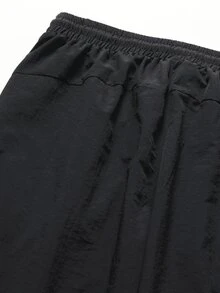 Coreblaze Celana Panjang Olahraga Pria Longgar dengan Motif Huruf dan Tali Serut di Pinggang, untuk Gym - Hitam - View 3
