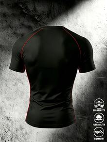 Gym Rark Men's Spider Pattern Print Short Sleeve Versatile Sports T-Shirt - Black - View 2