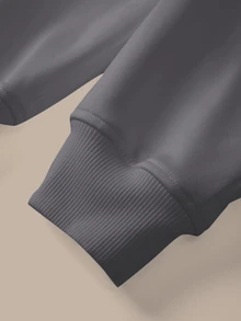 SHEIN BASICS 休閒純色針織立領長袖寬鬆女款夾克 秋冬服飾 - 深灰色 - 查看 10