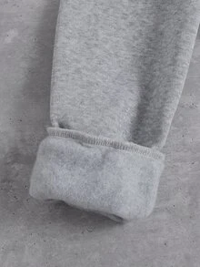 SHEIN ChillGRL 青少年女孩街頭風連帽拉鍊運動衫，保暖內裡連帽運動衫，適合秋冬穿著 - 灰色 - 查看 5
