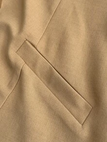 Maweii Plus Size Women's 5-Sleeve Metal Button Blazer - Khaki - View 7