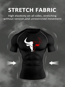 RISE LYT Men's Twisted Print Raglan Short Sleeve T-Shirt And Long Pants Sports Set - Black - View 5
