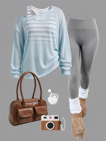 Teen Girl Summer Casual Commute Versatile Sports Set, Suitable For Daily Wear, Yoga, Outdoor Activities