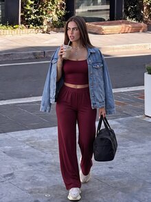 Velisys Velisys Women's Plus Size Casual Tank Top And Long Pants Hot Girl Sporty 4-Piece Set - Black - View 6