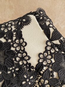 Soleia Sexy V-Neck Camisole With Lace Trim And Color Block Design For Women, Party, Date, Boho, Vacation, Vintage, Holiday - Apricot - View 9