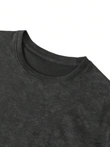 Manfinity Dauomo Men's Fashionable Heart & Brain Balance Line Print Round Neck T-Shirt, Versatile For Summer - Multicolor - View 6