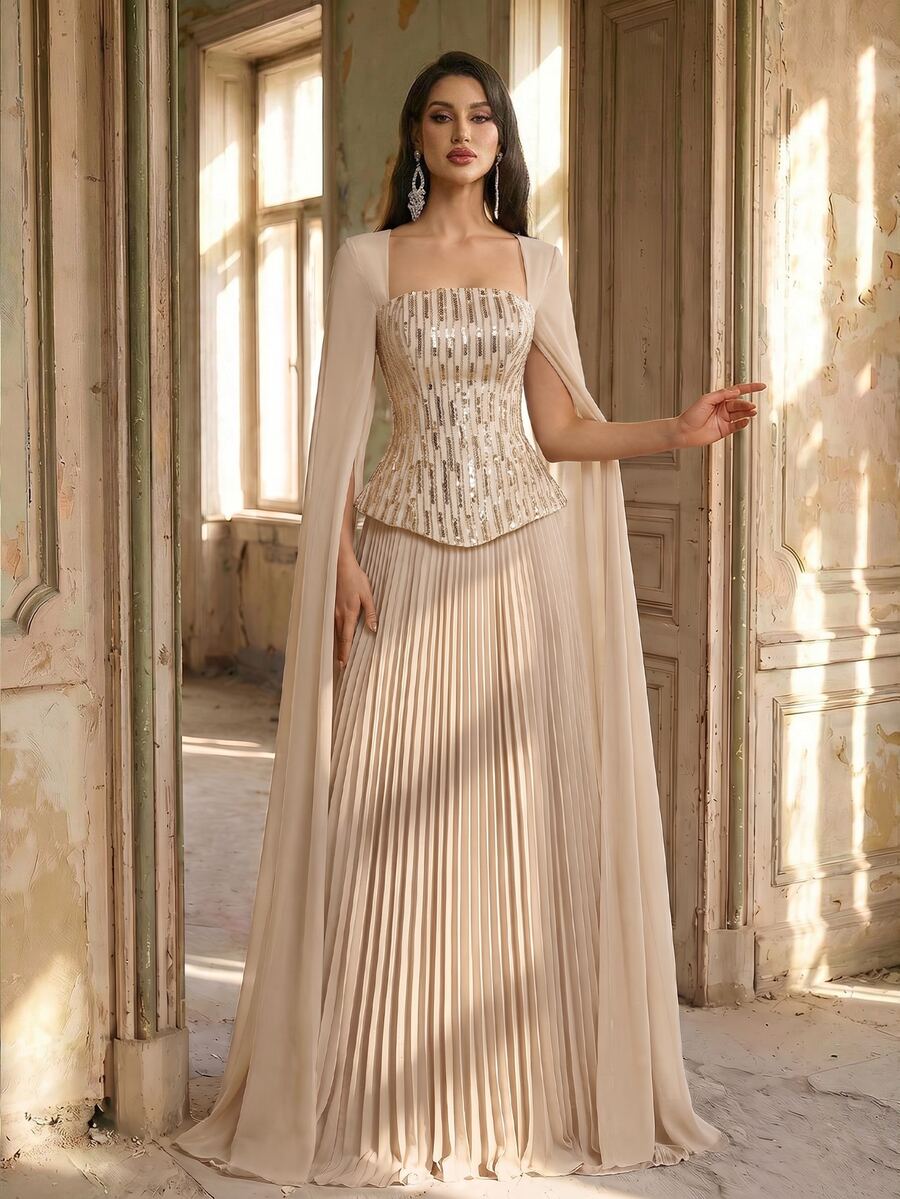 Aureia Elegante Vestido de Noche Formal Sexy Glamuroso con Cuentas ...