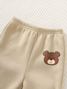Bubblio 3件組男嬰秋冬滑雪套裝 可愛百搭休閒 刷毛背心外套 針織熊圖案運動衫 運動休閒褲長褲套裝 - 彩色 - 查看 6
