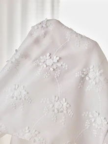 Ocili Solid Color Hollow Embroidery Spaghetti Strap Short Nightgown With Side Tie For Women - White - View 8