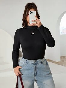 Solflare Jumpsuit Lengan Panjang 2 Potong Warna Polos Minimalis Serbaguna Ukuran Plus untuk Liburan - MultiWarna - View 6