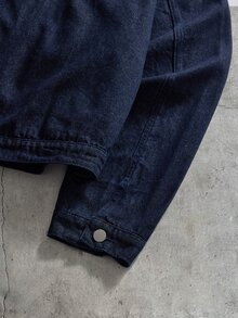AXEPEAK Men's High Street Washed Blue Zipper Front Denim Jacket And Denim Jeans Casual Set - Navy Blue - View 6