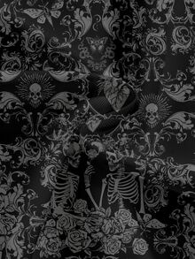 ROMWE Goth 女款龐克風骷髏印花高開衩裙 - 黑色 - 查看 4