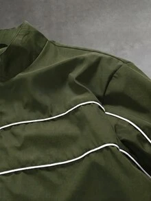 PAVTROS 男士長袖前拉鍊休閒夾克 - 軍綠色 - 查看 6