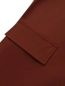 RosyDaze Women's Solid Color Casual Versatile Daily Travel Trench Coat Jacket - Rust Brown - View 7