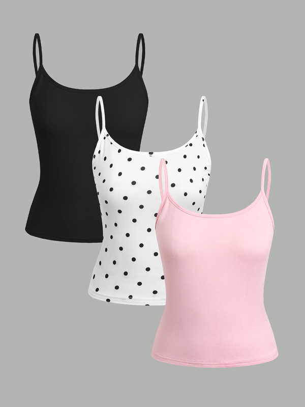 SHEIN Set Cami Serbaguna Kasual Musim Panas untuk Remaja Perempuan