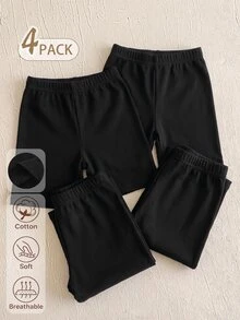 SHEIN Young Girl Underwear Comfortable Series Bowknot Print Boxer Briefs - Black - View 1