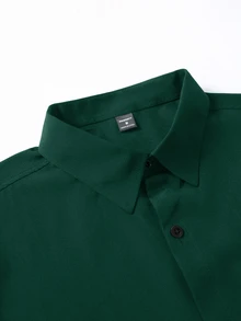 Manfinity Mode Men'S Casual Fashion Long Sleeve Shirt - Green - View 5