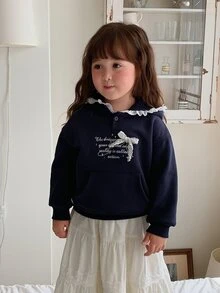 DAZY Baby Girls Hooded Casual Long Sleeve Sweatshirt - Blue - View 8
