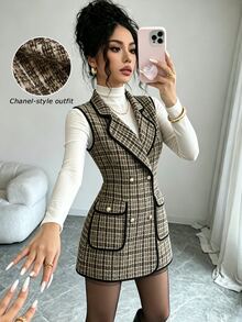 Elenzga 女款格紋休閒百搭日常穿著夾克外套 - 彩色 - 查看 8