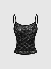 Flirla Casual Sexy Vacation Lace Camisole White Polka Dot Black Polka Dot Set Women's Tank Top Party Night Out Summer - Multicolor - View 5