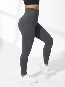 Rhythm Era Women's 2pcs Plus Size Ribbed Seamless Athletic Leggings - Multicolor - View 5
