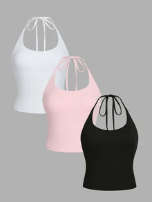 SHEIN Velisys Tank Top Camisole Terlaris untuk Anak Perempuan, Busana Olahraga Musim Semi/Panas - MultiWarna - View 3